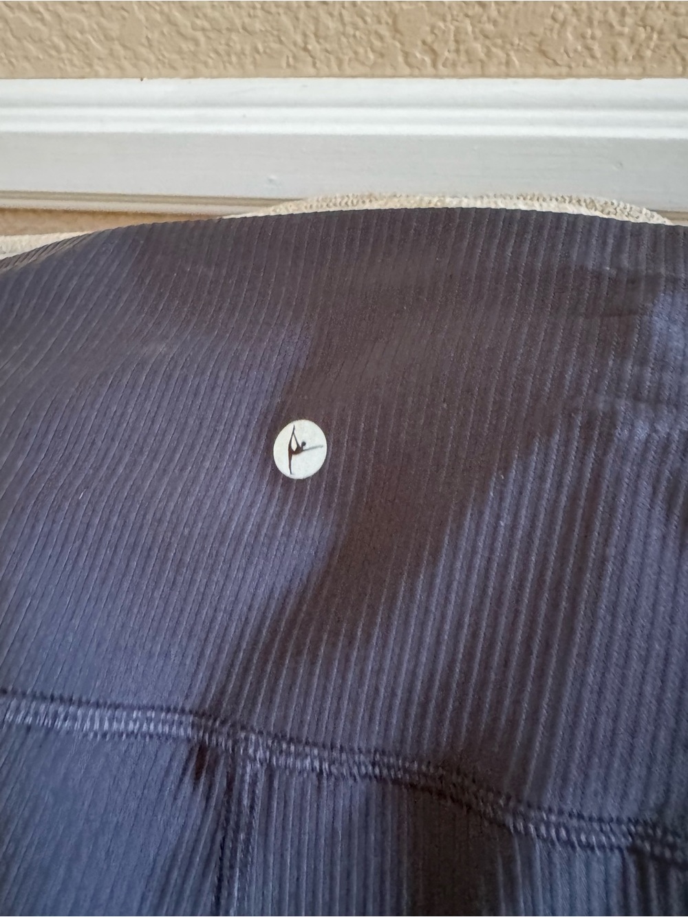 90 Degree By Reflex Ribbed High-Waist Bike Shorts — Black & Blue - Picture 6 of 6